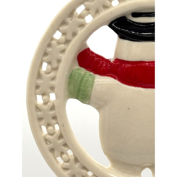 Lenox Pierced Figural Snowman Christmas Ornament Bone China 24K Gold Accent 3.5" - Picture 15 of 16